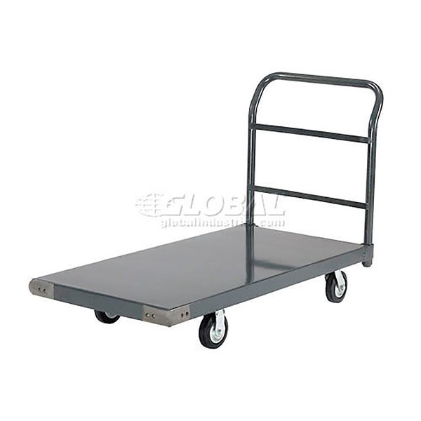 Global Industrial Platform Truck w/Steel Deck, 5 Rubber Casters, 48 x 30, 1400 Lb. Capacity 952113